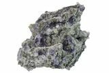 Purple Cuboctahedral Fluorite Crystals on Quartz - China #163251-3